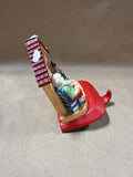 (B) Cast Iron Stocking Holder With Resin Santa And Dog Top // 2 Available // PRICED INDIVIDUALLY