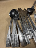 Epic Stainless Steel Diamond Pattern Flatware — 46 Pieces