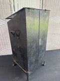 Black Metal Vintage Lidded Coal Box with Liner