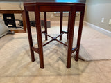 Glass Top Dining Table with Wooden Asian Style Base, NO CHAIRS***HEAVY ITEM***READ DETAILS ON PICK UP POLICY***