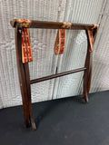 Dark Wooden Floral Folding Vintage Luggage Rack