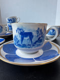 14-Piece Leopard Lazuli by Lynn Chase Teacups & Saucers (F)
