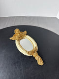 Cream And Gold Ornate Resin Cherub Wall Hanging Mirror