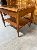 Side Table with Glass Top Display