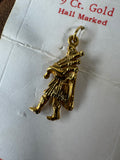 9K Gold Scottish Bagpipe Player Pendant