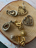 Trio of Amber Stone Accented Gold Tone Earrings (G)