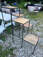 Multi-Tier Metal & Tile Corner Shelf