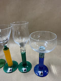 Colorful Czech Republic Long Stem Cordial Glasses - Set Of 6