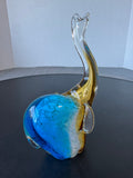 Murano Style Art Glass Elephant Paperweight