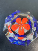 (B) 2-Tone Floral Garden Art Glass Paperweight