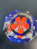 (B) 2-Tone Floral Garden Art Glass Paperweight