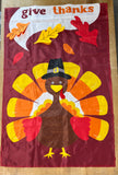 Give Thanks Turkey Outdoor Decorative Flag