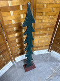 Tall Painted Wooden Christmas Tree