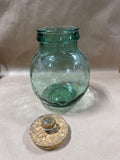 Green Glass Jar With Cork Lid // 3 Available // PRICED INDIVIDUALLY