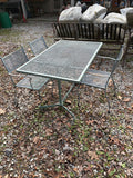 Cast Iron Outdoor Dining Table and Three Chairs