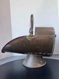 Antique Copper Helmet Coal Scuttle and Log Bucket