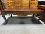 Rectangular Coffee Table with Inlay & Carved Accents