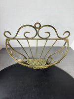 The Garden Collection Green Wrought Iron Wall Pocket Planter Basket
