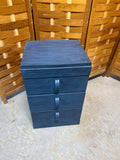 Blue Painted 3 Drawers Nightstand