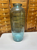 Tall Teal Blue Color Glass Vase