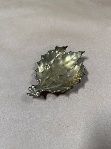 Small Brass Leaf Trinket Dish