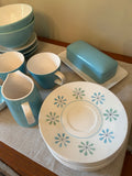Aqua Mixed Dish Set with MCM Mikasa Cera Stone Asterisk pattern