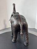 Large Painted Leather Vintage Elephant AS IS (READ DESCRIPTION CAREFULLY)