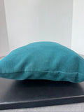 Teal Rectangular Feather Throw Pillow