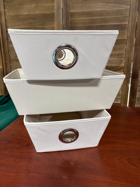 Three Fabric Storage Totes