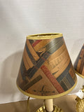 Pair Of Small Table Lamps With Book Lampshades WORKS