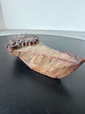 Handcarved Wooden Floral Block - Initialed