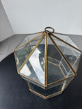 Glass & Brass Vintage Octagonal Terrarium