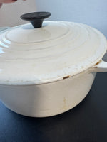 Le Creuset White Enamel Cast Iron Dutch Oven