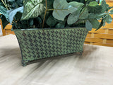 Faux Greenery in Green Tin Planter