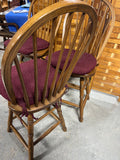 Windsor Style 24" Bar Stools, Set of 3