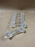 Lot Of 6 Glass Barbell Knife Rests
