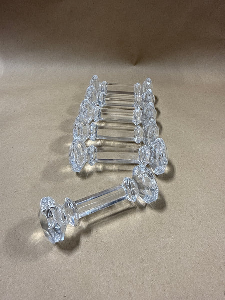 Lot Of 6 Glass Barbell Knife Rests