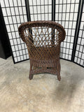 Brown Wicker Chair, No Cushions