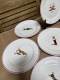 (A) Rainbow Mountain Christmas Reindeer Plates