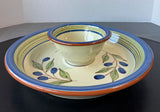 2-Piece Molde Portugal Olive Tree Ceramic Chip & Dip Platter