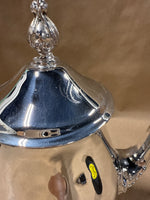 (B) Silver Plate Footed Tea Kettle