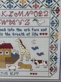 Cross Stitched Noah’s Ark Sampler