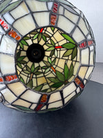 Palm Tree Vintage Stained Slag Glass Hanging Globe Light