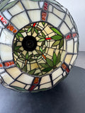 Palm Tree Vintage Stained Slag Glass Hanging Globe Light