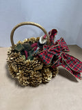 Gold Acorn Christmas Basket With Filler