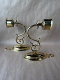 Brass Wall Candle Sconce - Pair