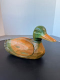 Wooden Hand Carved Vintage Mallard Duck Decoy with Swivel Head