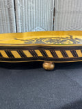 Heavyweight Resin Vintage Toleware Medallion Oval Footed Serving Tray AS IS (READ DESCRIPTION CAREFULLY)