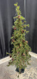 4FT Faux Fur Tree with Pine Cones & Star Lights (WORKS)