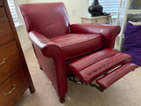 Barcalounger Red Leather Reclining Chair